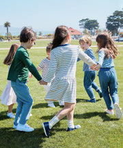 Isla Sweatshirt Dress, Navy French Stripe