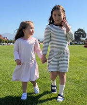 Isla Sweatshirt Dress, Navy French Stripe