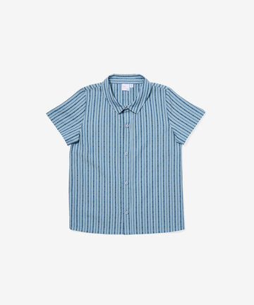 Jack Lee Shirt, Navy Ladder Stripe