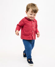 Jefferson Baby Shirt, Holiday Red Plaid