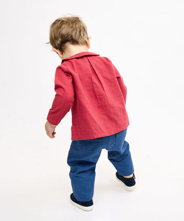 Jefferson Baby Shirt, Holiday Red Plaid