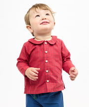 Jefferson Baby Shirt, Holiday Red Plaid