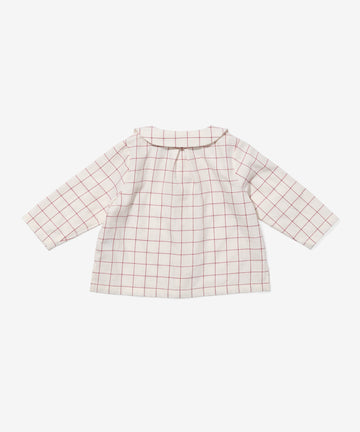 Jefferson Baby Shirt, Pomegranate Plaid