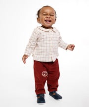 Jefferson Baby Shirt, Pomegranate Plaid