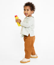 Jefferson Baby Shirt, Sage Chevron Stripe