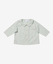 Jefferson Baby Shirt, Sage Chevron Stripe