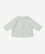 Jefferson Baby Shirt, Sage Chevron Stripe