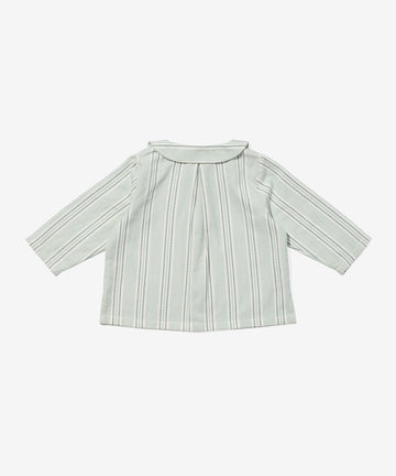 Jefferson Baby Shirt, Sage Chevron Stripe