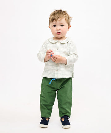 Jefferson Baby Shirt, Green Tattersall