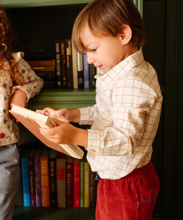 Jeffie Shirt, Pomegranate Plaid