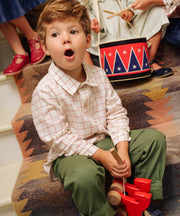 Jeffie Shirt, Pomegranate Plaid