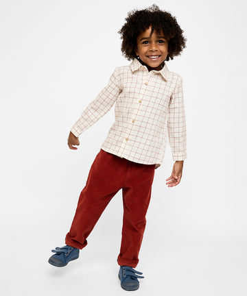 Jeffie Shirt, Pomegranate Plaid