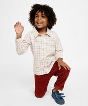 Jeffie Shirt, Pomegranate Plaid