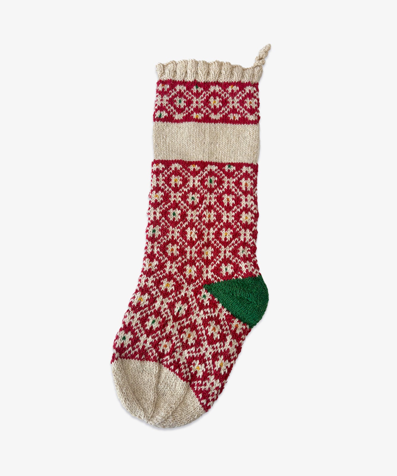 Knit Stocking, Holiday Red Diamond