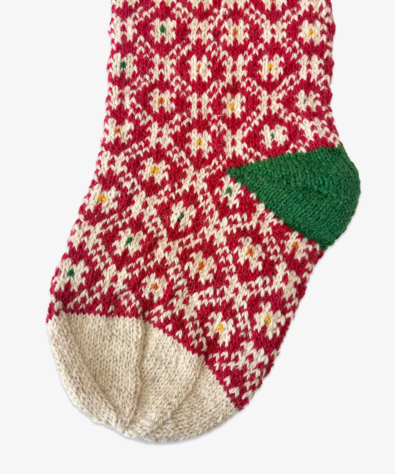 Knit Stocking, Holiday Red Diamond