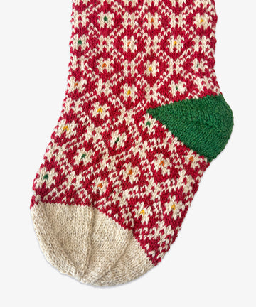 Knit Stocking, Holiday Red Diamond