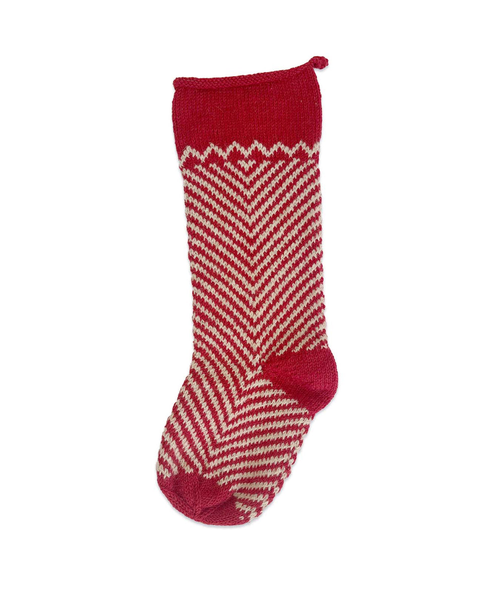 Knit Stocking, Oso Red Peppermint