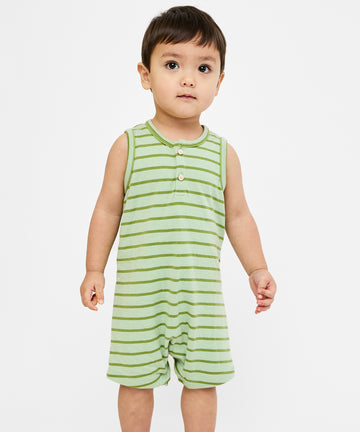 Lachlan Romper, Palm Stripe