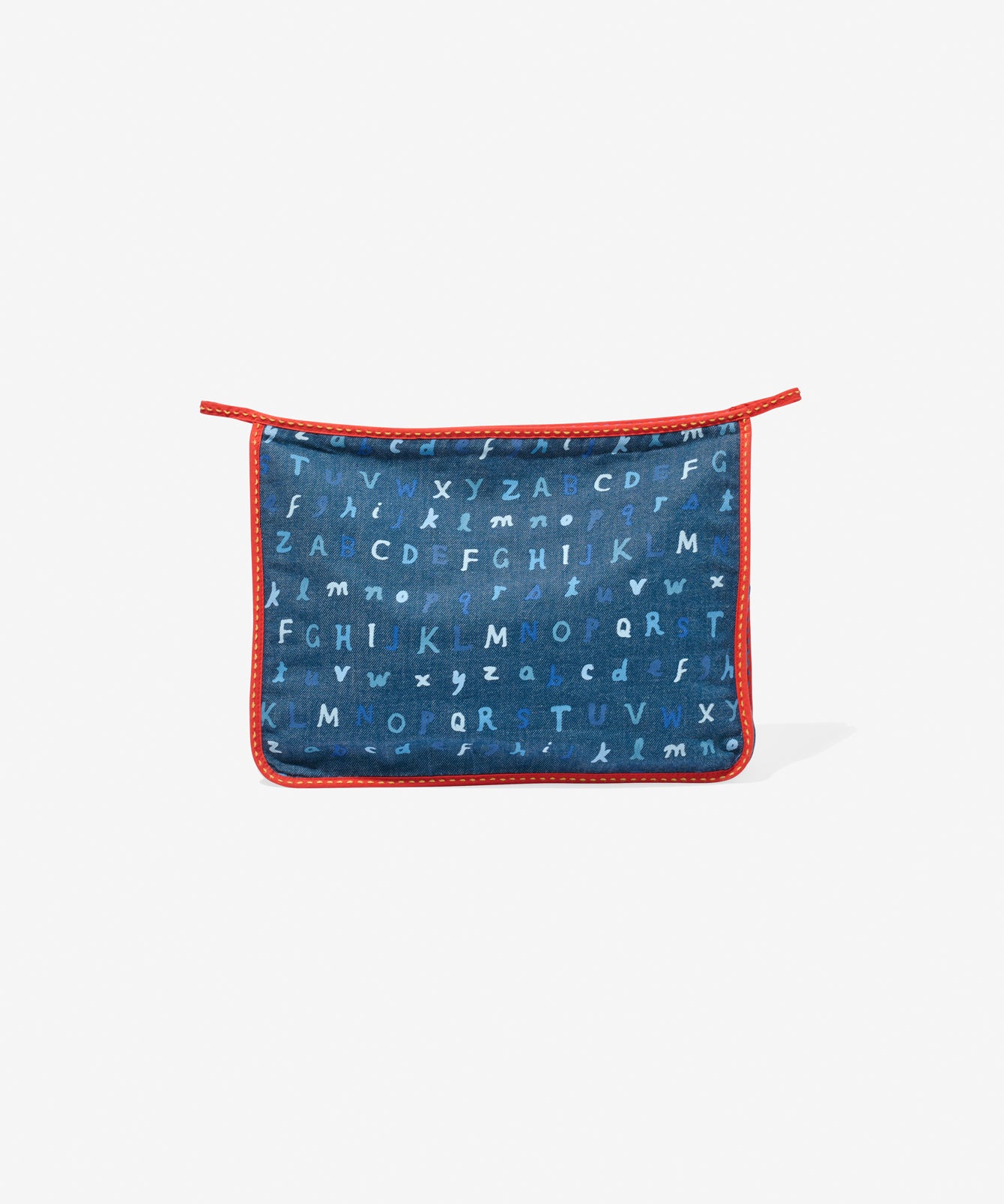Large Zip Bag, Denim ABC's