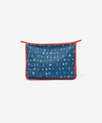 Large Zip Bag, Denim ABC's