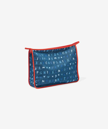 Large Zip Bag, Denim ABC's