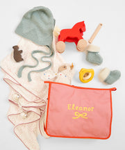 Large Zip Bag, Warm Color Block