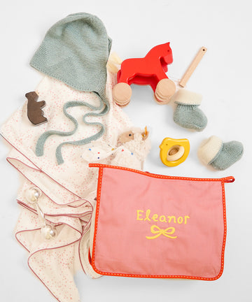 Large Zip Bag, Warm Color Block