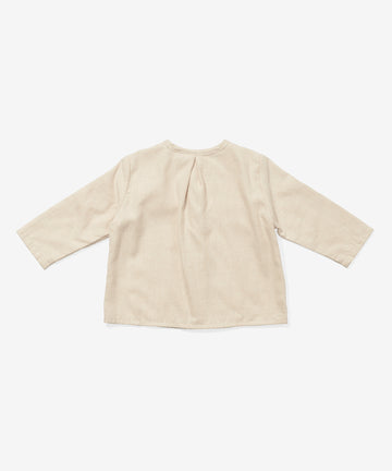 Lupo Baby Shirt, Oatmeal Flannel
