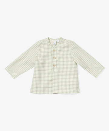 Lupo Baby Shirt, Green Tattersall