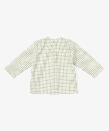 Lupo Baby Shirt, Green Tattersall