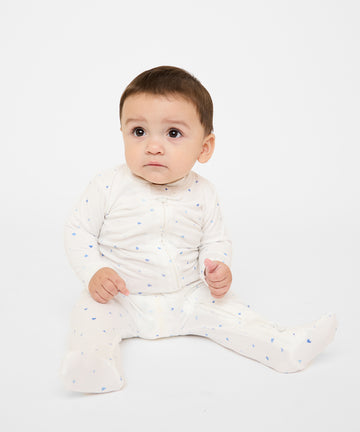 Marley Zip Pajama, Blue Hearts