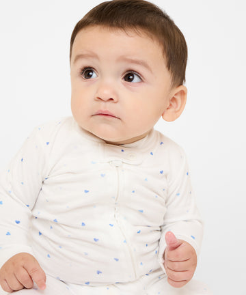 Marley Zip Pajama, Blue Hearts