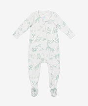 Marley Zip Pajama, Seafoam Animal Parade