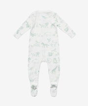 Marley Zip Pajama, Seafoam Animal Parade