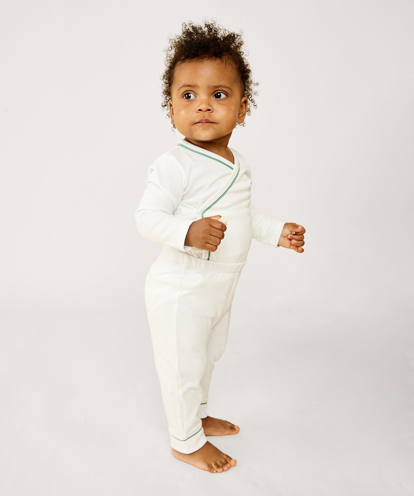 Andy Baby Legging, Seafoam Piping