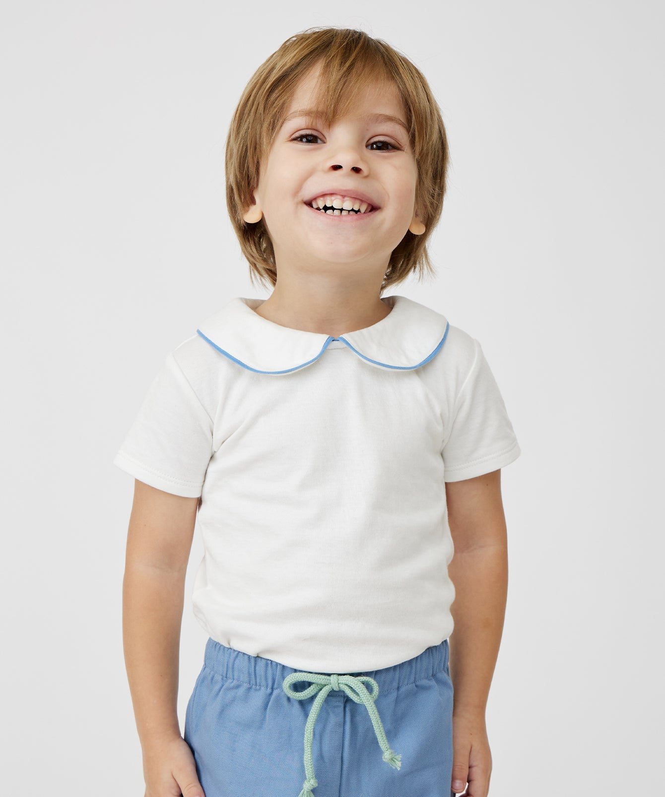 Pan One-piece, Blue Piping