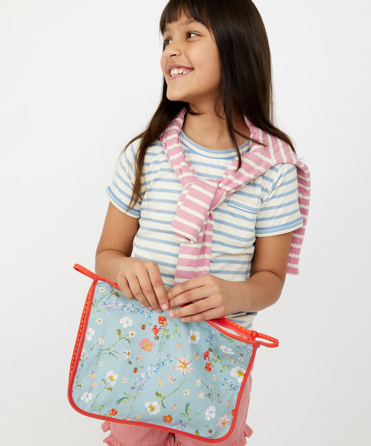 Large Zip Bag, Light Floral