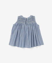 Nora Baby Dress, Chambray Stripe