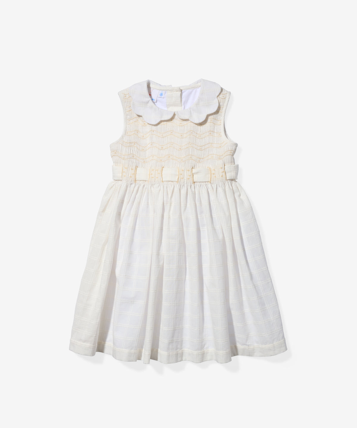 Oso & Me Olive Dress, Cream Windowpane