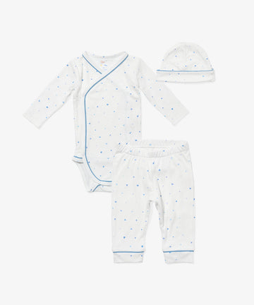 Organic Outfitting Bundle, Blue Hearts