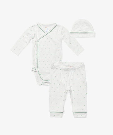 Organic Outfitting Bundle, Seafoam Hearts