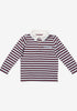 Oso & Me Parker Polo, Burgundy Triple Stripe