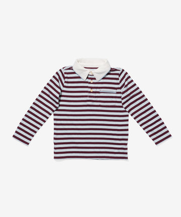 Parker Polo, Burgundy Triple Stripe