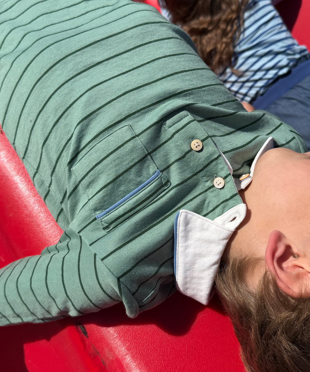 Parker Polo, Sage Fine Stripe