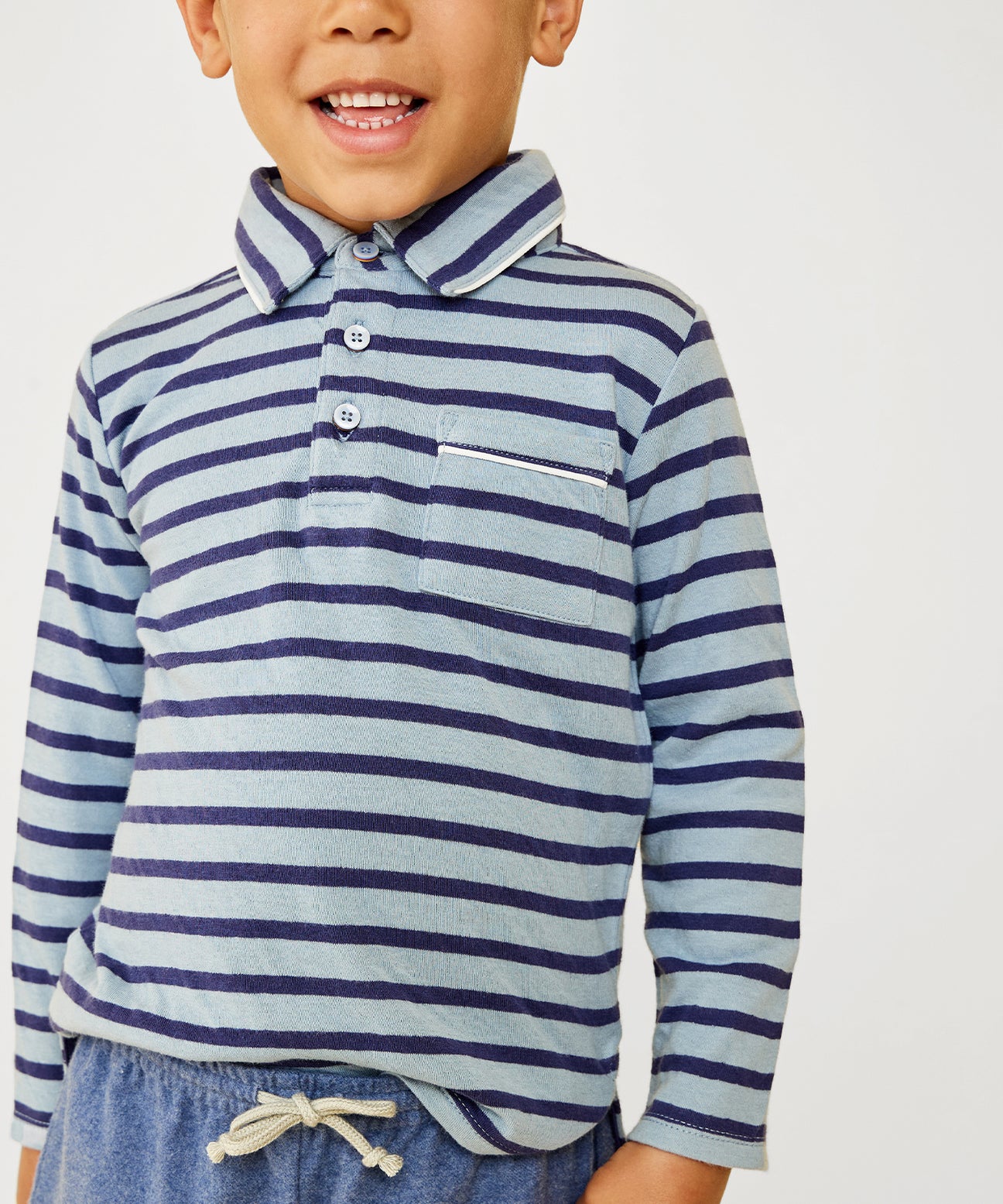 Parker Polo- Blue Ministripe main image 1