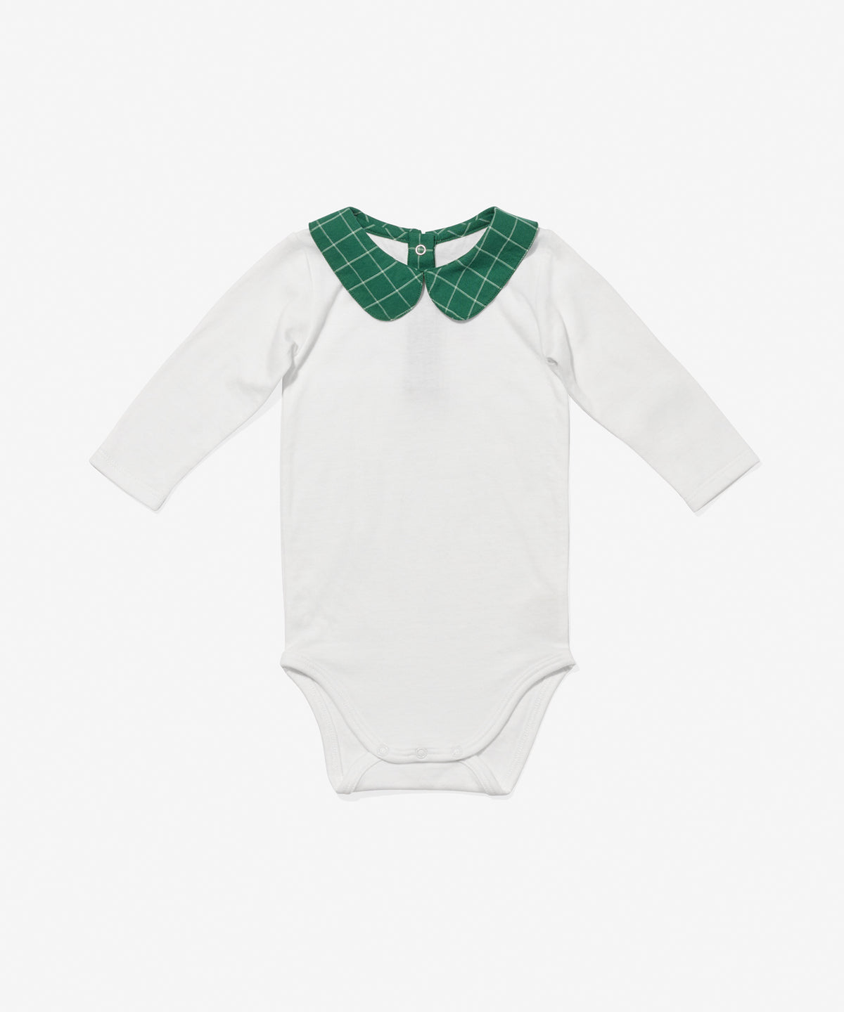 Oso & Me Peter Pan One-piece, Green Holiday Plaid