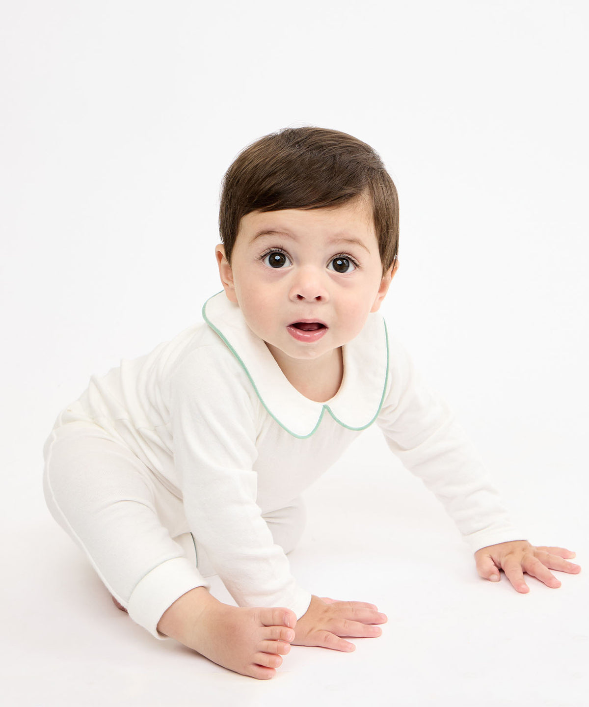Peter Pan One-piece, Seafoam Piping