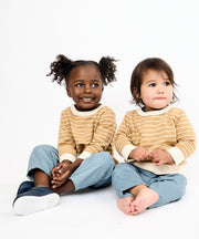 Remy Baby Sweatshirt, Camel French Stripe