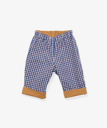 Reversible Pant, Marine Tiny Check
