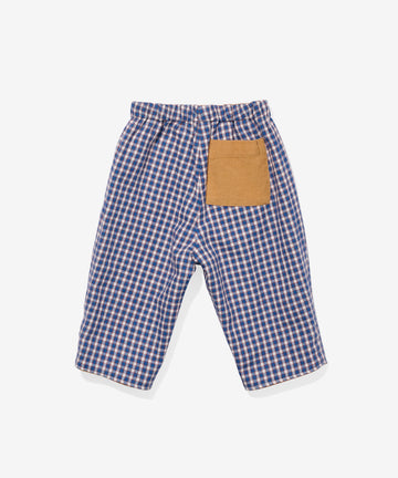 Reversible Pant, Marine Tiny Check